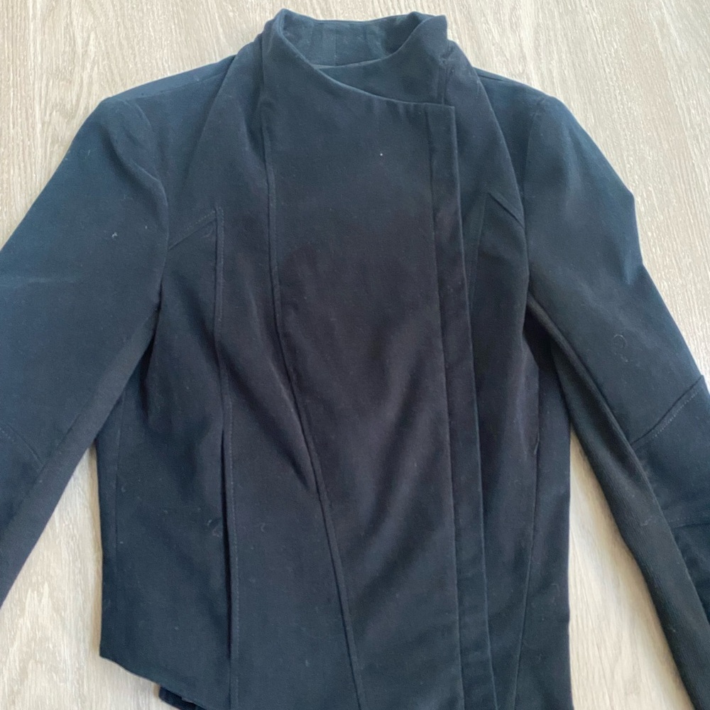 Helmut Lang Black Moto Jacket with Asymmetric Zip & hemline size M Grunge Goth - Picture 8 of 8